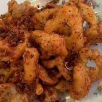 Pan Fried Squid · Spicy and hot.