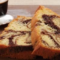 Marble Pound Cake · Delicious chocolate swirled with yellow pound cake in a nice thick slice!