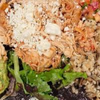 Natural Chicken Grain Bowl · Comes with Organic Greens, Honey Lime Dressing, Ancient Grains blend, Black Beans, mushrooms...