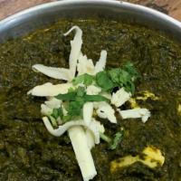Palak Paneer · Gluten-Free. fresh spinach & cottage cheese cooked with onions, ginger, garlic & cilantro.
