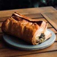 Spinach & Feta Boureka · Savory filled pastry with spinach & feta.
