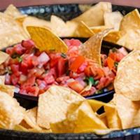 Nacho Tray & Salsa (Up To 10 Servings) · A Heaping Pile Of Corn Tortilla Chips Topped With, Queso, Cheese, Sour Cream, Salsa And One ...