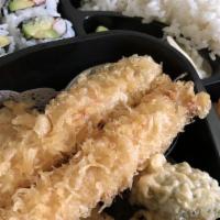 Shrimp Tempura · Golden deep fried shrimp and vegetable.