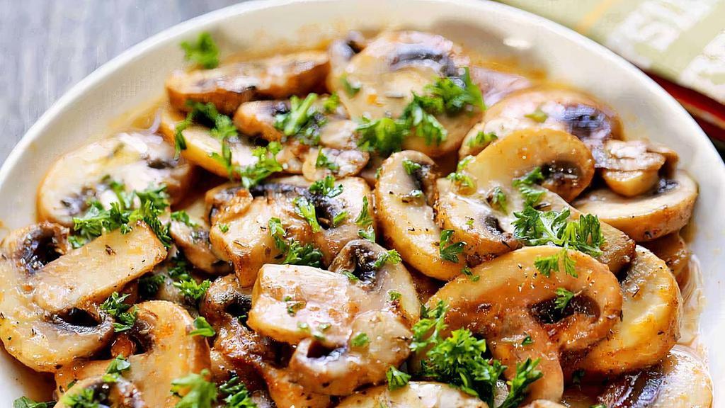 Sautéed Mushroom · Sautéed mushrooms is a flavorful dish prepared by sautéing edible mushrooms. It is served as a side dish, used as an ingredient in dishes