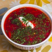 Borsch · Tasty and hearty red beetroot borscht is a bestseller in the first dishes all around the Eas...