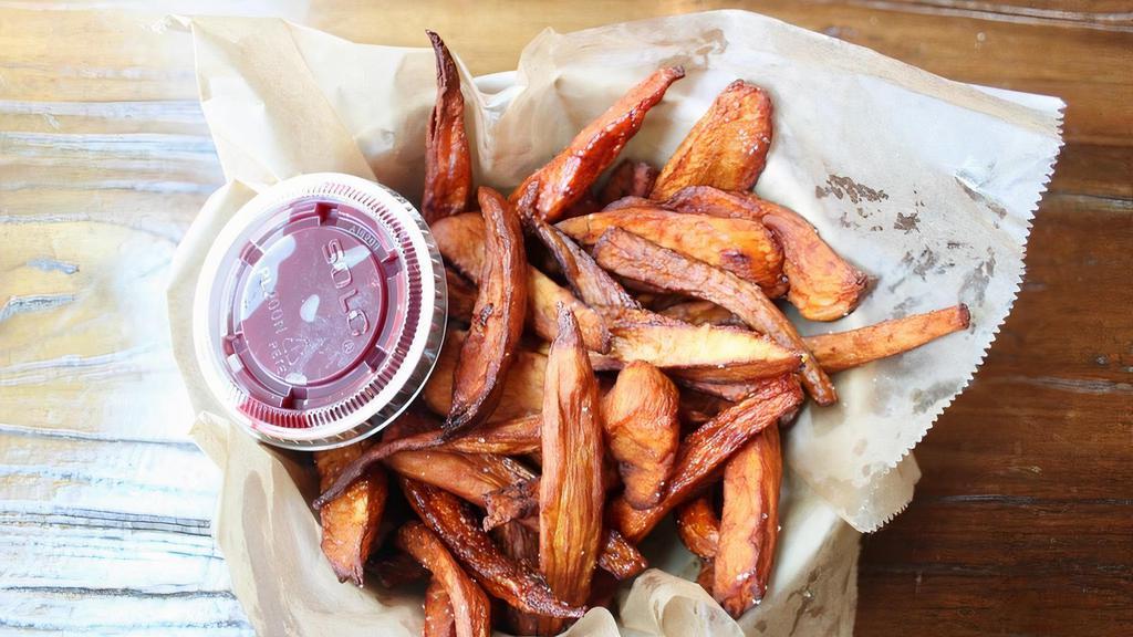 Root Fries · Comes with beet ketchup (Vegan, Gluten-Free)
