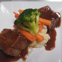 Braised Short Ribs · Whipped garlic potato ~ braised carrots ~ horseradish cream