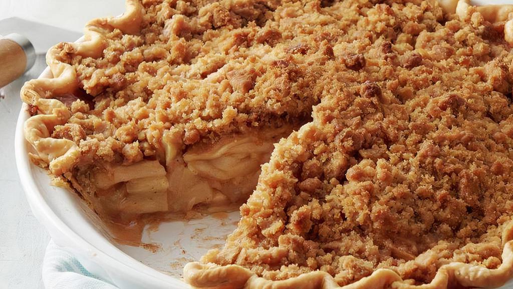 Apple Crumb Pie · Apple Crumb Pie is loaded with fresh tart apples & topped with a sweet brown sugar crumble, served warm with ice cream or whipped cream!