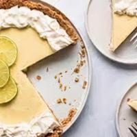 Key Lime Pie · Our Key Lime Pie is made of Key lime juice, egg yolks, and sweetened condensed milk.