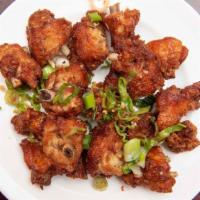 Cha Chi Kai Chicken · cut wings made with hot peppers and scallions