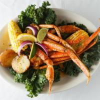  Garlic Butter Crab Legs · garlic butter, cajun or sweet and spicy