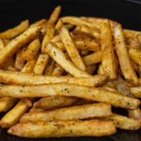 Seasoned Fries · Hand-cut deep fried crispy fries with house seasoning.