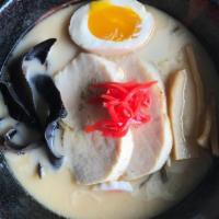 Tori Shio Chicken · Original chicken broth, topped with chicken chashu, egg, bamboo shoots, kikurage, scallion,s...
