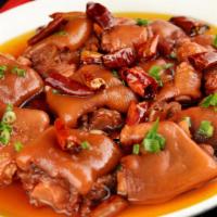 Boneless Trotter · Medium spicy. Stewed pork trotter in soy sauce.
(not spicy option unavailable )