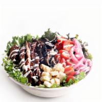 Grilled Steak Salad  · Juicy Grilled Steak Served Over A Bed Of Romaine Lettuce, With Cherry Tomato's Grilled Peppe...