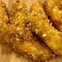 Rice Crispy Fingers · Chicken Tenders  coated in rice crispy with  a sweet glaze