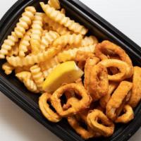 Fried Calamari (10 Oz)   · served with choice of french fries or tater tots