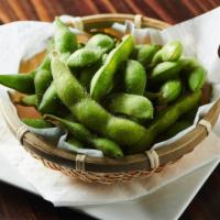 Edamame · Steamed soy beans with lightly salt.