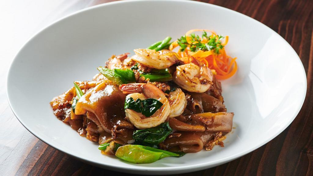 Pad Se Ew Noodle · Popular. A popular Thai-style stir-fried flat noodle, asian broccoli and egg in sweet soy sauce.