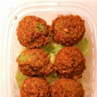 Falafel Balls · Ground chickpeas, vegetables, herbs and middle-eastern spices.