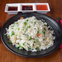 Minced Beef Fried Rice (牛肉炒飯-碎牛肉 蛋 蔥花) · Egg and scallion.
