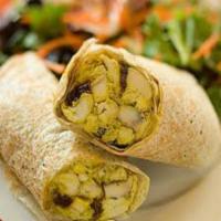 Chicken Curry Wrap · Chicken breast, raisin, grapes, and lettuce.