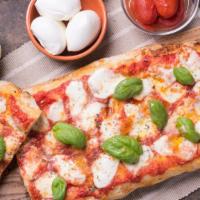 Focaccia Di Nonna Grandma'S Pizza · Hot Pizza topped with Homemade mozzarella, crushed San Marzano tomatoes, basil, fresh garlic...
