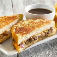 Pot Roast Melt · Braised beef, grilled red onions, melted Cheddar & American cheeses on grilled garlic Parmes...