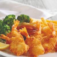 Jumbo Shrimp Dinner · Five pieces of jumbo shrimp with choice of potato and cocktail sauce. Includes choice of sou...