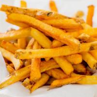 Purbird Fries · Hand cut and tossed with sea salt.