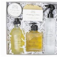 Only 2 Left  5Pc Eucalyptus & Mint Spa Gift Box · Eucalyptus & Mint Spa Gift Box Includes: Hand & Cuticle Salve, Linen Spray, Bar Soap, Body O...