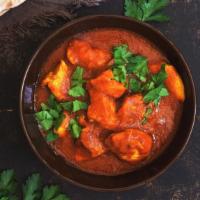 Chicken Tikka Masala · Boneless chicken cooked with fenugreek sauce, indian spices and tikka masala sauce. Served w...