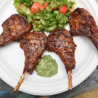 Lamb Chops Half Rack · Four pieces of grass-fed, pasture-raised lamb, marinated with house spice; usually cooked to...