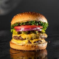 Backyard Burger · our take on the classic american burger,  american cheese, secret sauce, pickles, lettuce an...