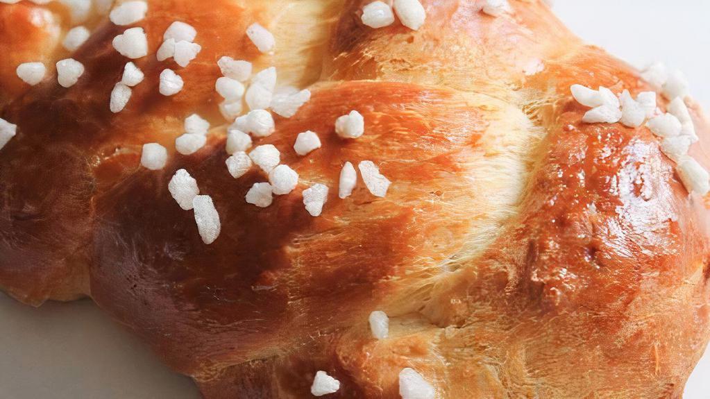 Brioche Tressée (Braided Brioche) · Light sweet yeast braided brioche bread sprinkled with granulated sugar.