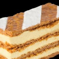 Mille-Feuilles (Thousand Leaves) · Pastry made of three successive layering of puff pastry and two layering of vanilla custard ...