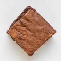 Brownie V/Gf · Vegan and gluten-free. Dark chocolate chunk brownie.