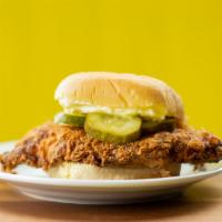 Buttermilk Fried Chicken Sandwich · Buttermilk battered and topped with mayo and pickles. Substitute grilled chicken for an addi...