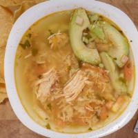 Caldo De Pollo · Chicken stew soup.