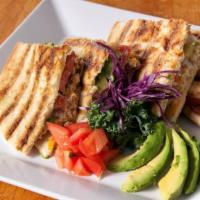 Vera Cruz Panini · Grilled Chicken with Tomato, Cheddar Cheese, Avocado, and Ranch Dressing. Served with Cole S...