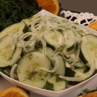 Cucumber & Dill Salad (Sugar Free)- 1/2Lb · 1/2lb of our homemade Cucumber Salad.