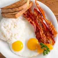 Home-Style Breakfasts · Classic breakfast with your choice of bacon, ham, or sausage