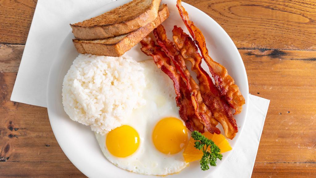 Home-Style Breakfasts · Classic breakfast with your choice of bacon, ham, or sausage