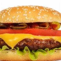 Classic Cheeseburger · Juicy fresh grilled beef patty, classic toppings and melted cheese on a burger bun. Do we ne...