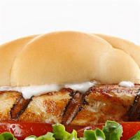  Charcoal Grilled Chicken Burger · 1/2 pound grilled chicken made to perfection, served with lettuce, tomatoes, and onions.