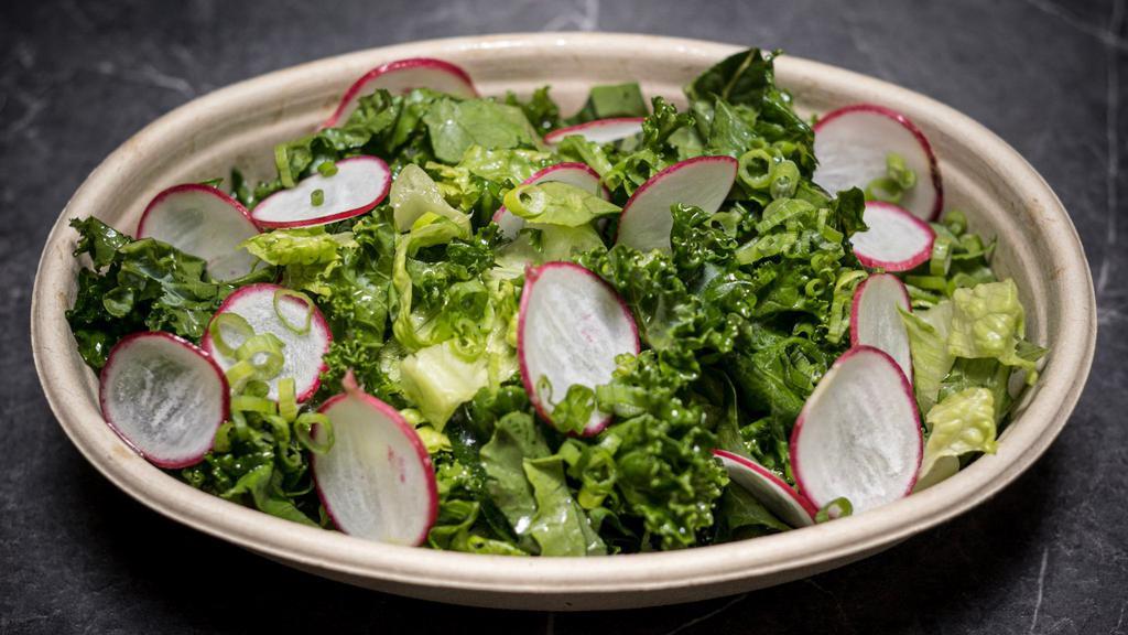 House Salad
 · Kale, romaine, radishes, and lemon-honey dressing. Gluten-Free, Dairy-Free, Soy-Free