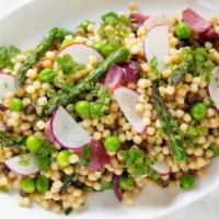 Légumes De Saison · fregola, peas, pickled pearl onions, asparagus
