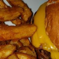 Jersey Burger · Taylor ham and American cheese. Choice of English muffin or roll. Served with French fries a...