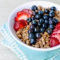 Yogurt & Granola · with fresh seasonal berries and date honey