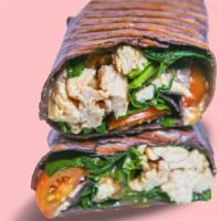 Popeye Wrap · Panini Pressed Grilled chicken, spinach, feta cheese, with Balsamic Vinaigrette.